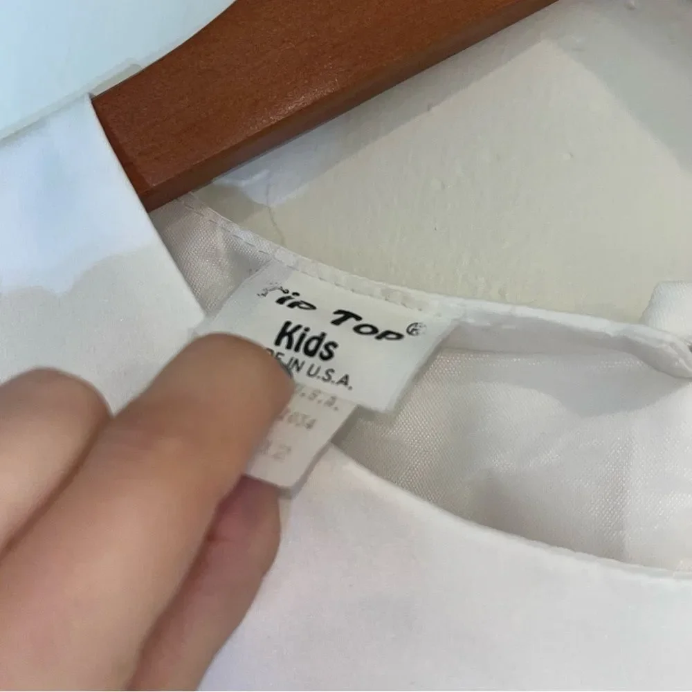 Tip Top White Formal Dress with Cap Sleeves